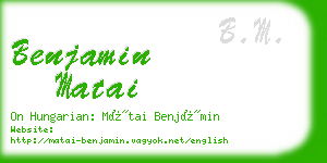 benjamin matai business card